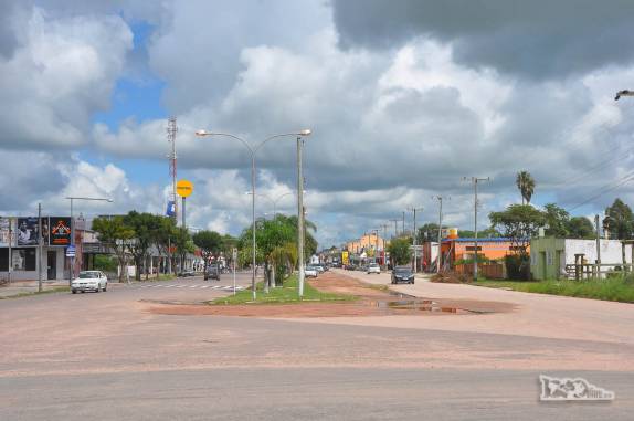 Cidade de Chuí, no Rio Grande do Sul. De um lado, Brasil, do outro, Uruguai